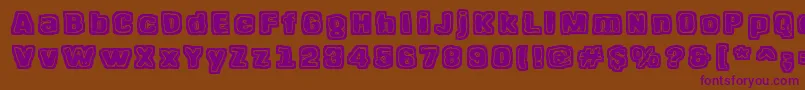 HangenHenki Font – Purple Fonts on Brown Background