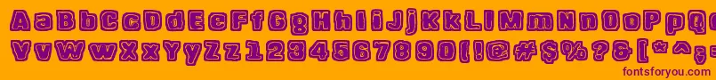HangenHenki Font – Purple Fonts on Orange Background
