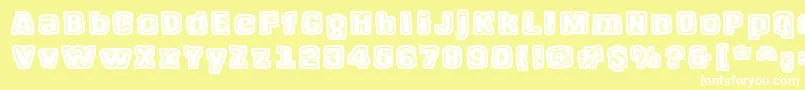 HangenHenki Font – White Fonts on Yellow Background