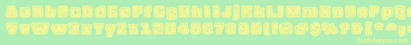 HangenHenki Font – Yellow Fonts on Green Background