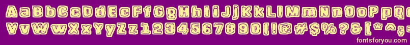 HangenHenki Font – Yellow Fonts on Purple Background