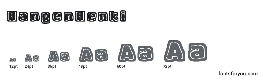 HangenHenki Font Sizes