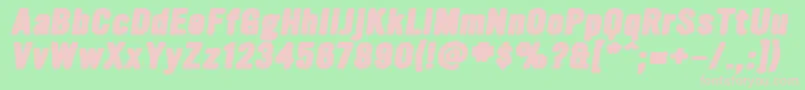 UltramagneticBlackoblique Font – Pink Fonts on Green Background