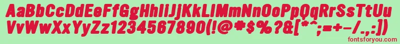 UltramagneticBlackoblique Font – Red Fonts on Green Background