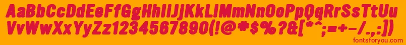 UltramagneticBlackoblique Font – Red Fonts on Orange Background