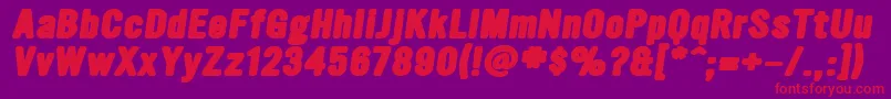 UltramagneticBlackoblique Font – Red Fonts on Purple Background