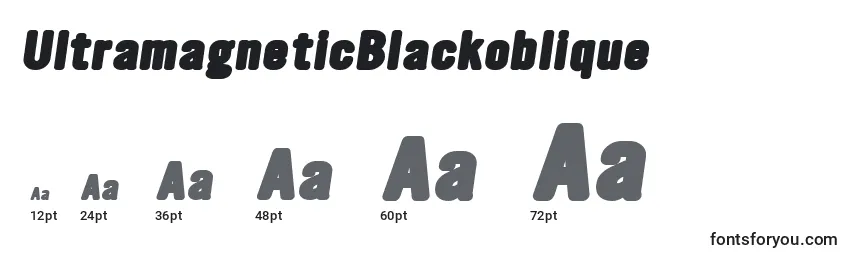 Размеры шрифта UltramagneticBlackoblique
