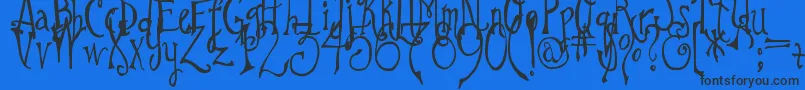 DjbImNoWizard Font – Black Fonts on Blue Background