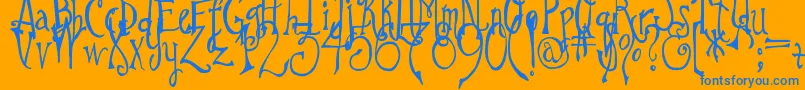 DjbImNoWizard Font – Blue Fonts on Orange Background