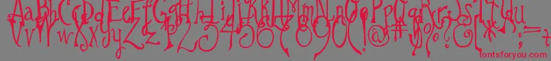 DjbImNoWizard Font – Red Fonts on Gray Background