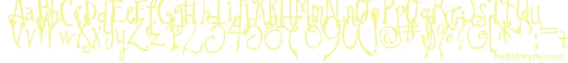 DjbImNoWizard Font – Yellow Fonts on White Background