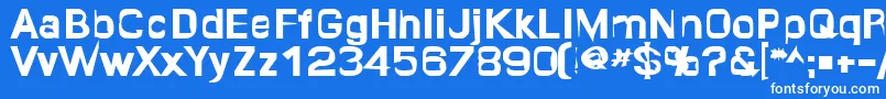 Quropa ffy-Schriftart – Weiße Schriften auf blauem Hintergrund