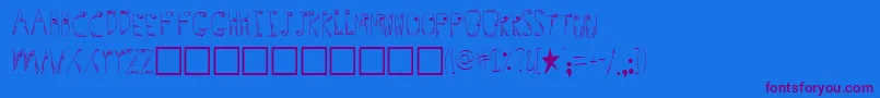 Czcionka Germs – fioletowe czcionki na niebieskim tle