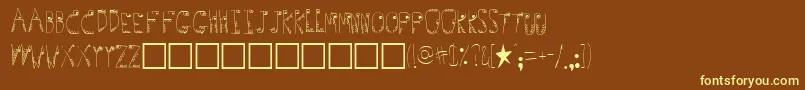 Więcej informacji o czcionce Germs Czcionka Germs – żółte czcionki na brązowym tle