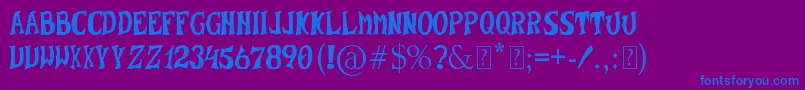 DestroyedCrates-fontti – siniset fontit violetilla taustalla