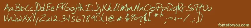 SimkinsRegular Font – Green Fonts on Brown Background