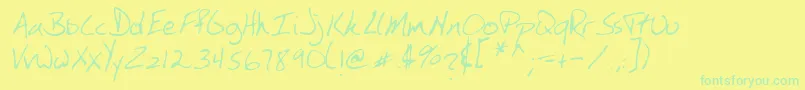 Шрифт SimkinsRegular – зелёные шрифты на жёлтом фоне