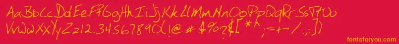 SimkinsRegular Font – Orange Fonts on Red Background