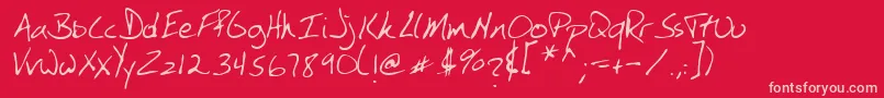 SimkinsRegular Font – Pink Fonts on Red Background