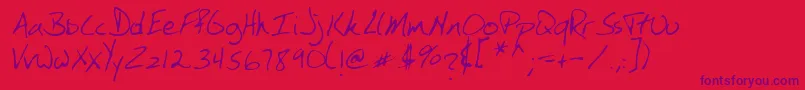 SimkinsRegular Font – Purple Fonts on Red Background