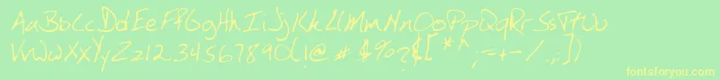 SimkinsRegular Font – Yellow Fonts on Green Background