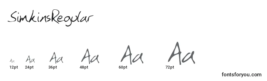 SimkinsRegular Font Sizes