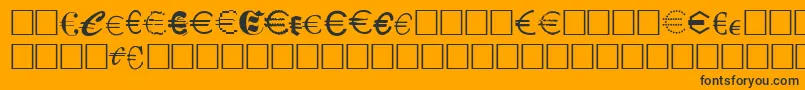 Fonte Eurocl15 – fontes pretas em um fundo laranja