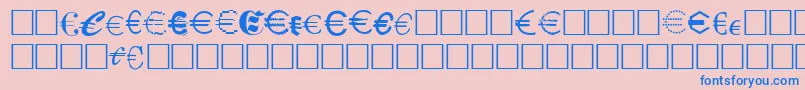 Eurocl15-Schriftart – Blaue Schriften auf rosa Hintergrund