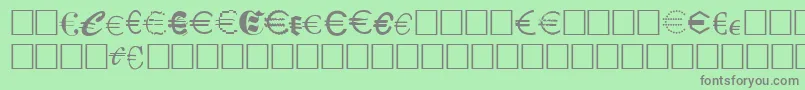 フォントEurocl15 – 緑の背景に灰色の文字