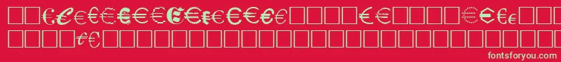 fuente Eurocl15 – Fuentes Verdes Sobre Fondo Rojo