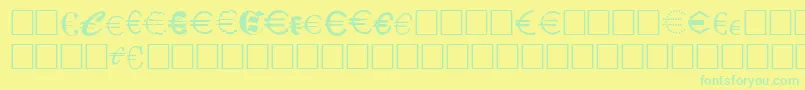 フォントEurocl15 – 黄色い背景に緑の文字
