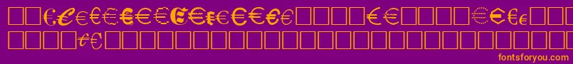 Eurocl15-fontti – oranssit fontit violetilla taustalla