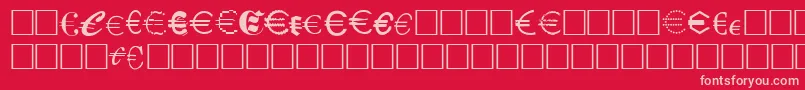 Шрифт Eurocl15 – розовые шрифты на красном фоне