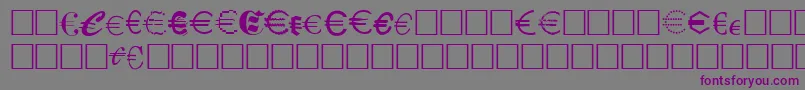 フォントEurocl15 – 紫色のフォント、灰色の背景