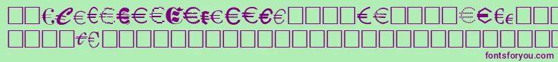 Czcionka Eurocl15 – fioletowe czcionki na zielonym tle