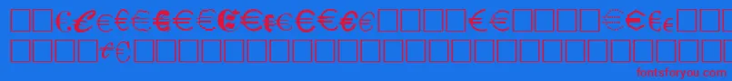 Eurocl15-Schriftart – Rote Schriften auf blauem Hintergrund