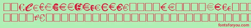 Eurocl15 Font – Red Fonts on Green Background