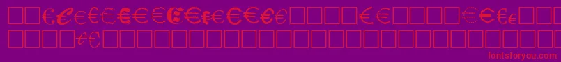 Fonte Eurocl15 – fontes vermelhas em um fundo violeta