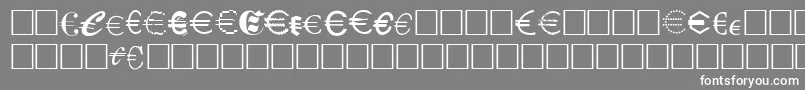 フォントEurocl15 – 灰色の背景に白い文字