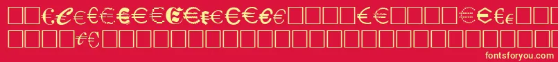 フォントEurocl15 – 黄色の文字、赤い背景