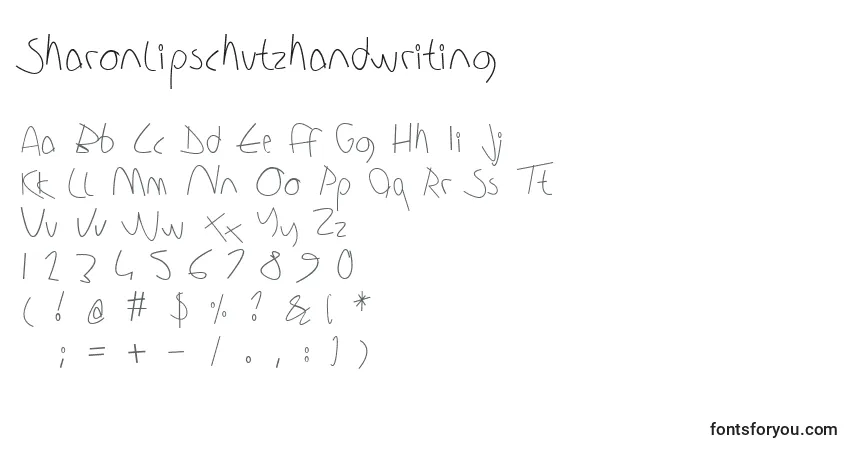 Schriftart Sharonlipschutzhandwriting – Alphabet, Zahlen, spezielle Symbole