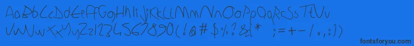 Sharonlipschutzhandwriting Font – Black Fonts on Blue Background