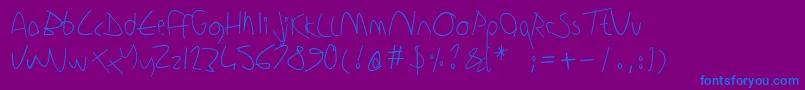 Sharonlipschutzhandwriting Font – Blue Fonts on Purple Background