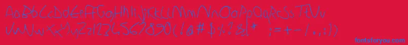 Sharonlipschutzhandwriting Font – Blue Fonts on Red Background