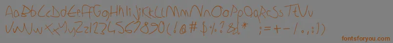 Sharonlipschutzhandwriting Font – Brown Fonts on Gray Background