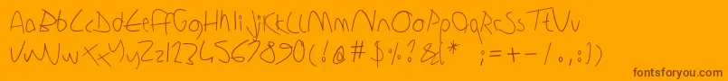 Sharonlipschutzhandwriting Font – Brown Fonts on Orange Background
