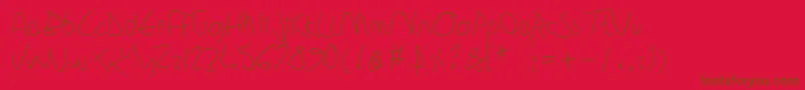 Sharonlipschutzhandwriting Font – Brown Fonts on Red Background