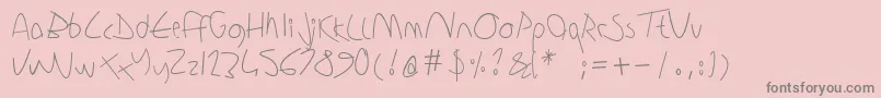 Sharonlipschutzhandwriting Font – Gray Fonts on Pink Background