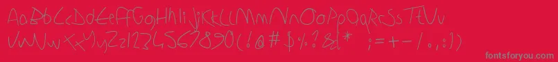 Sharonlipschutzhandwriting Font – Gray Fonts on Red Background