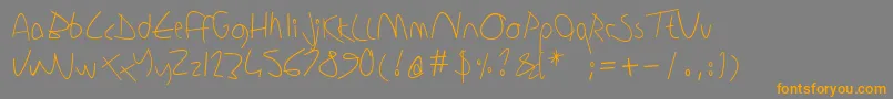 Sharonlipschutzhandwriting Font – Orange Fonts on Gray Background
